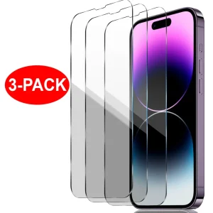 3-Pack - iPhone 14 Pro - Härdat Glas Skärmskydd Transparent