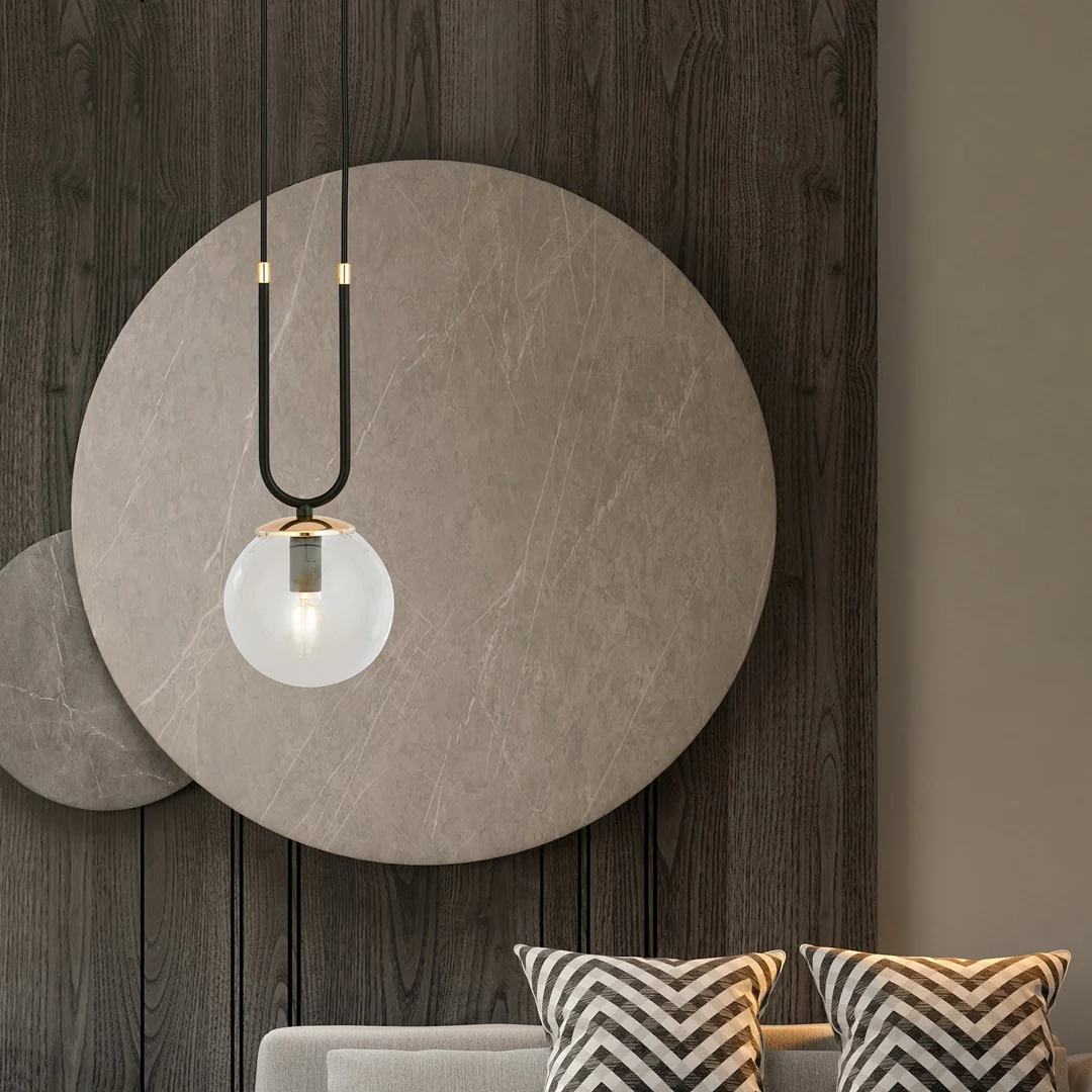 Loftlampe GLAM 1 Gennemsigtig - Sort / Guld - Bild 4