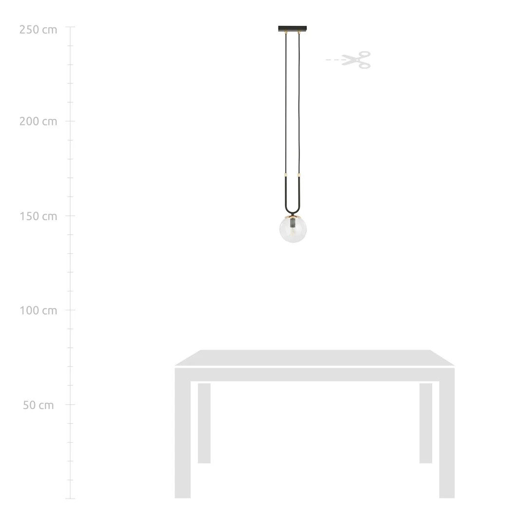 Loftlampe GLAM 1 Gennemsigtig - Sort / Guld - Bild 8