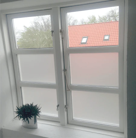 (Bubbelfri) Sandblästrad folie tillskuren i storlek eller i fasta bredder
