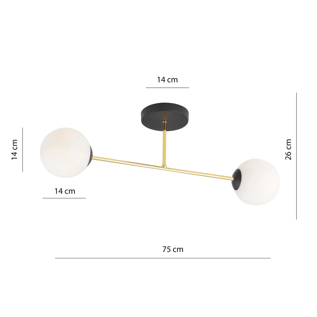 Loftlampe MAGNUM 2 - Sort / Guld / Hvid - Bild 7