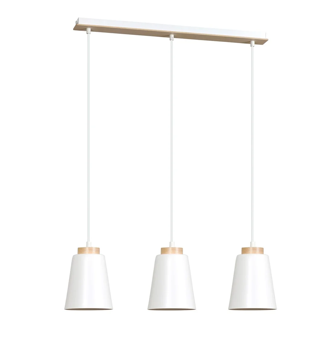 Loftlampe BOLERO 3 - Hvid / Træ - Bild 2