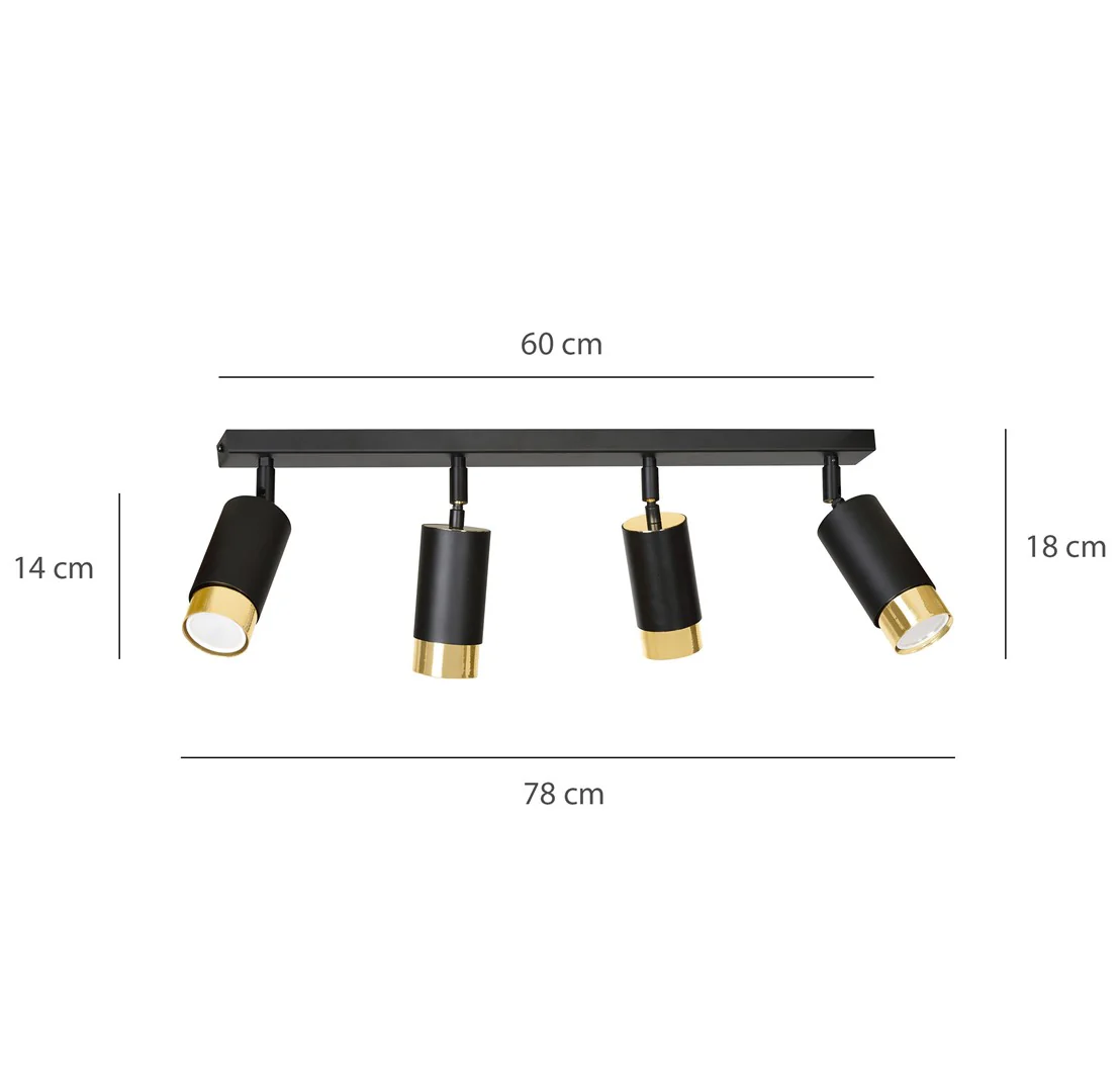 Loftlampe HIRO 4 - Sort / Guld - Bild 9