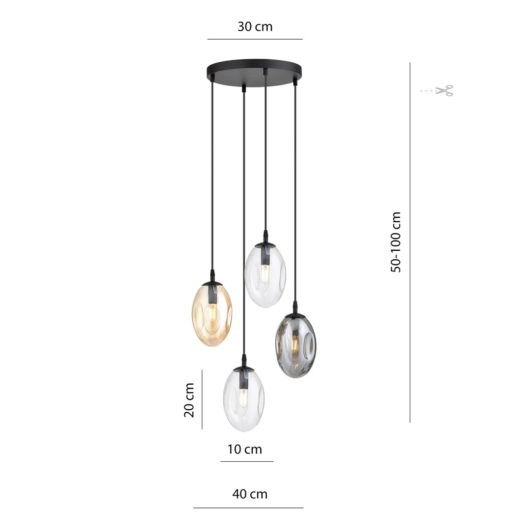 Loftlampe ASTRAL 4 Premium - Sort / Grafit / Rav - Bild 6