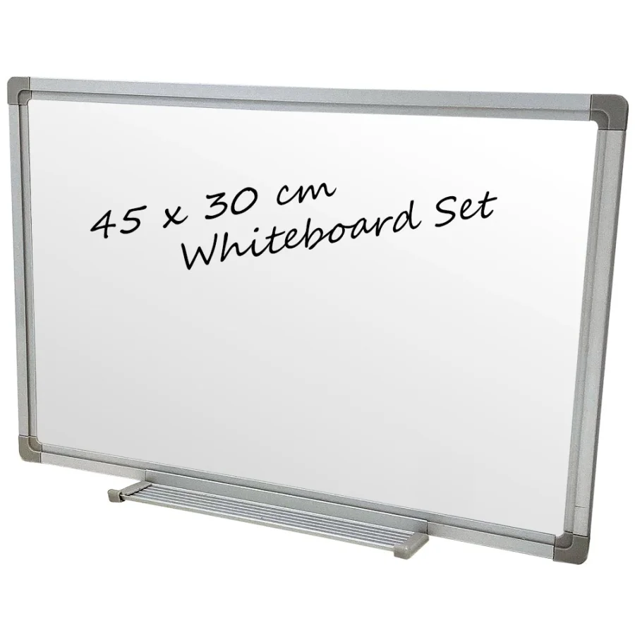 Lackerad whiteboardtavla, 45 x 30 cm, inkl. mikrofiberduk och 6 tuschpennor - Bild 3