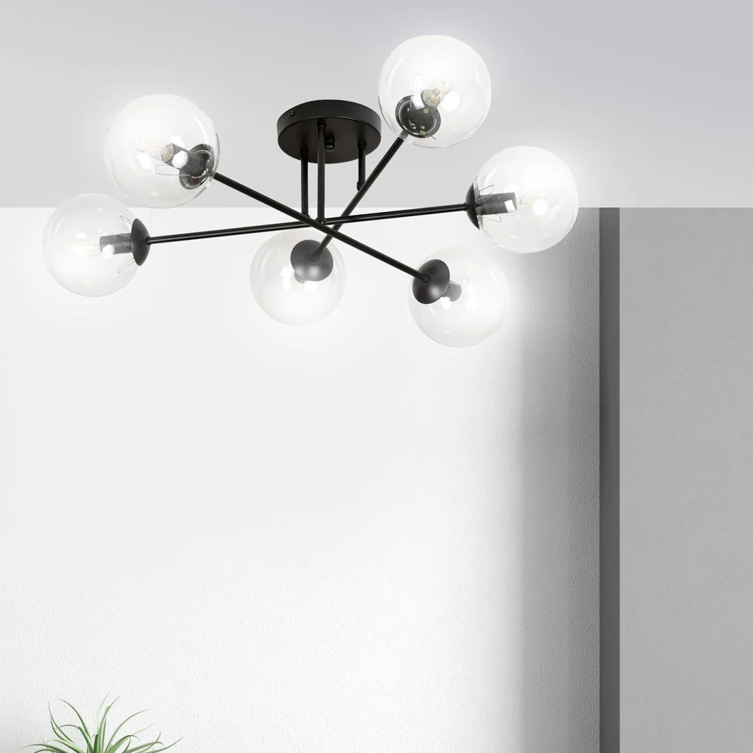 Loftlampe BRENDI 6B Gennemsigtig - Sort - Bild 8