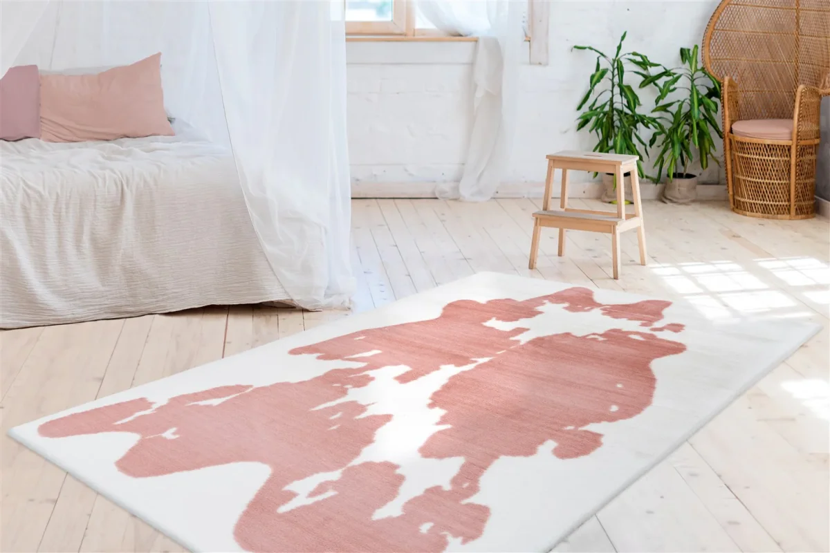Tæppe Kanin Mønster 500 - Rosa / Hvid 160cm x 230cm - Bild 4