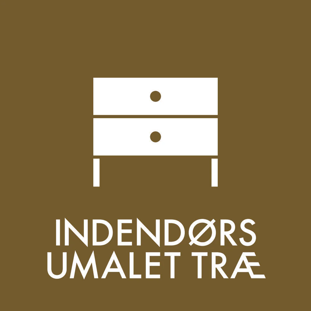Avfallssortering - Inomhus omålat trä