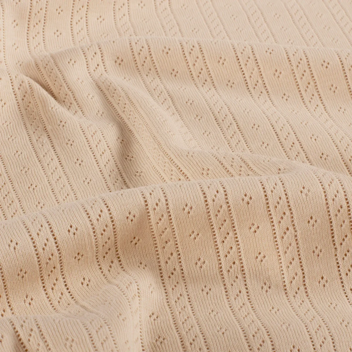 Pointelle Trikå Randig 'Beige' - Bild 2