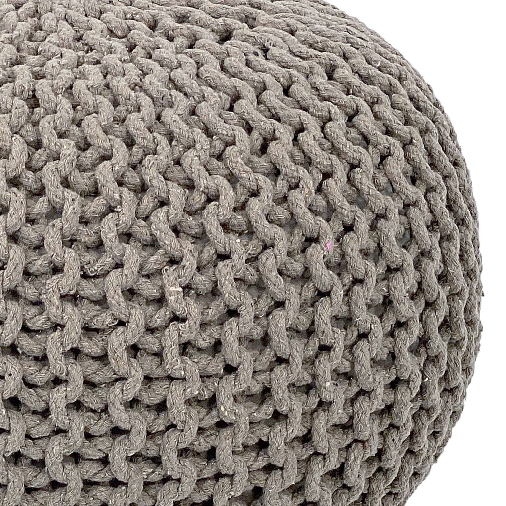 Puff/stickad puff, grovstickad, Ø55cm, set om 3. - Bild 5