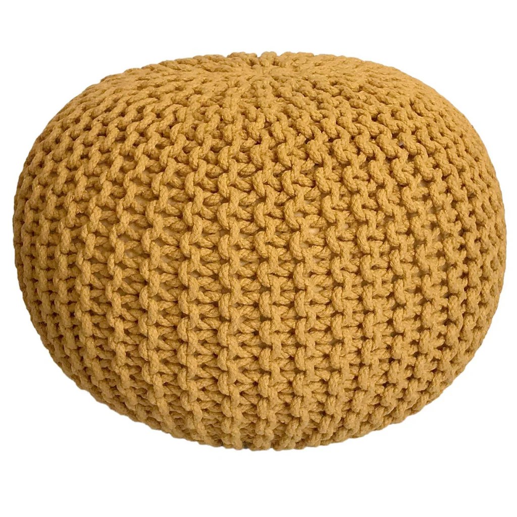 Puff/stickad puff, grovstickad, Ø55cm, set om 3. - Bild 9