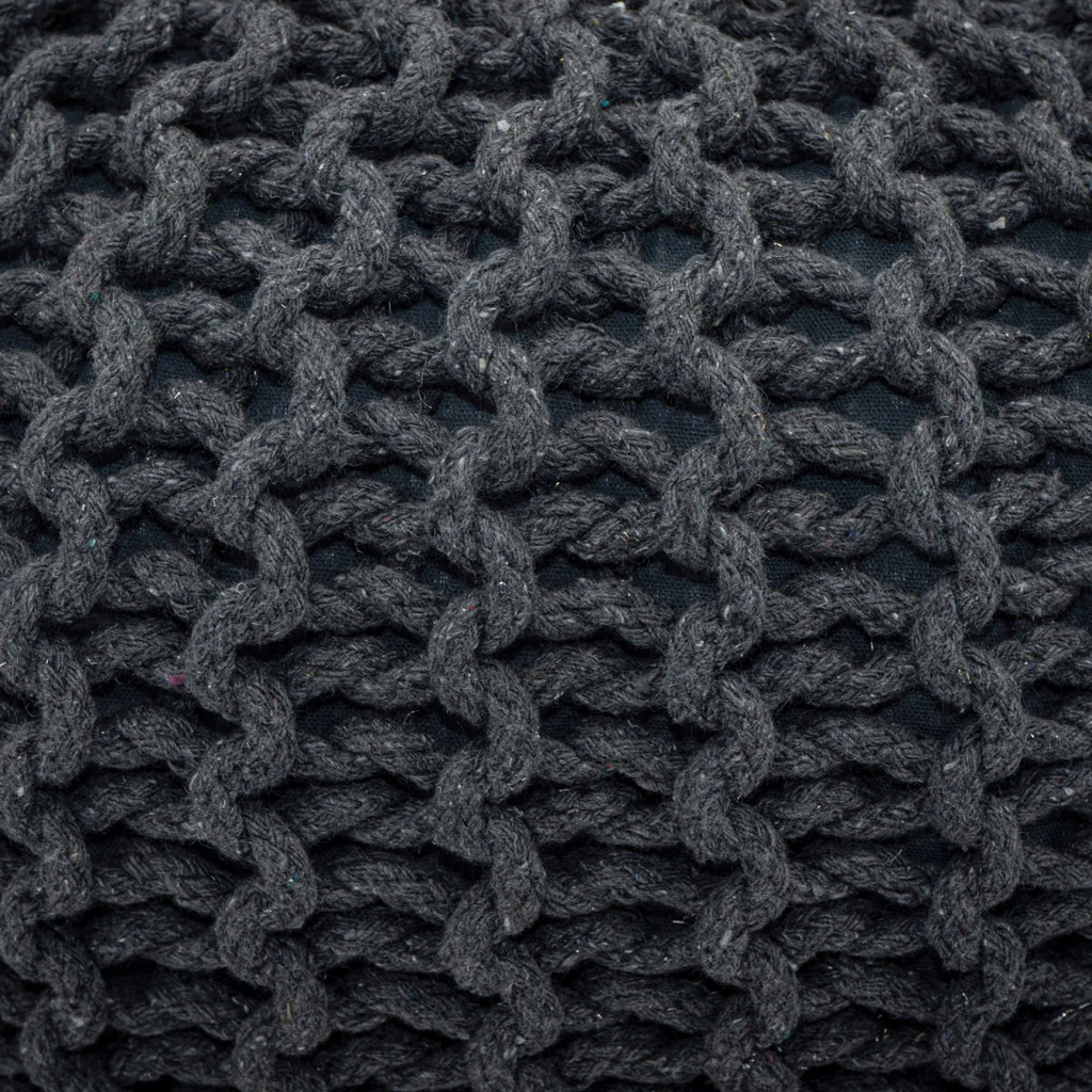 Puff/stickad puff, grovstickad, Ø55x37cm, set om 2. - Bild 6