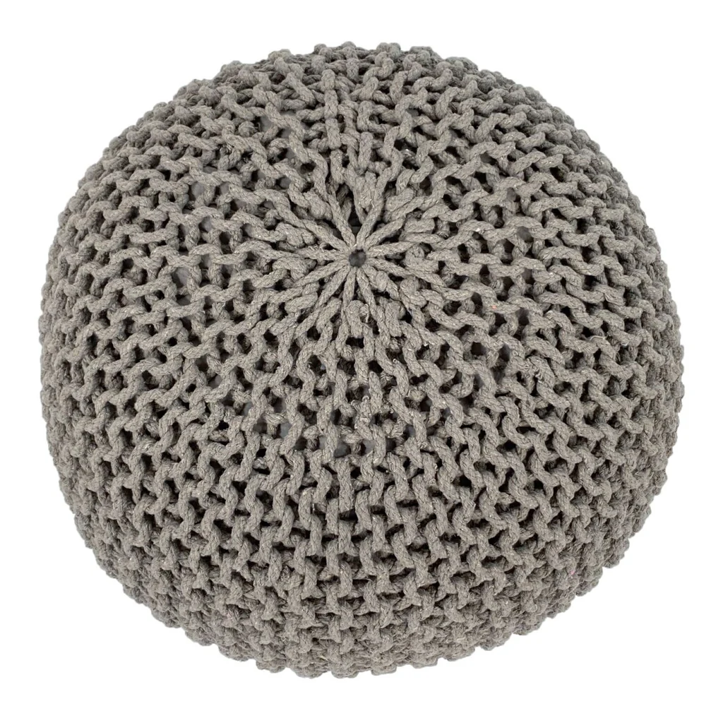Puff/stickad puff, grovstickad, Ø55x37cm, set om 2. - Bild 8